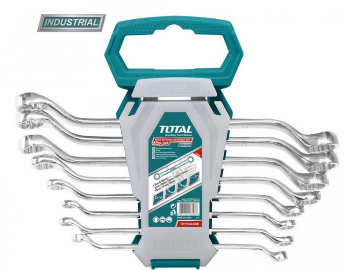 TOTAL - Set 8 chei inelare cu cot - 6-22mm (INDUSTRIAL) [1]