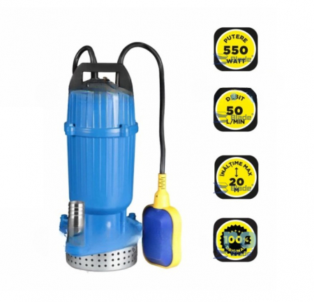 Pompe submersibile apa curata - GOSPODARUL PROFESIONIST POMPA SUMERSIBILA APA CURATA QDX-20-F - 550W, 3000 l/h