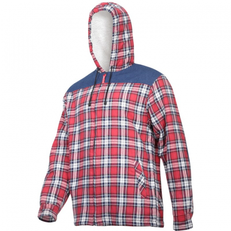 Echipamente de protectie - JACHETA FLANEL CU CAROURI CAPTUSITA / ROSU - XL