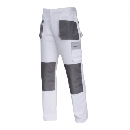Echipamente de protectie - PANTALON LUCRU MEDIU-GROS BUMBAC / ALB - S/48