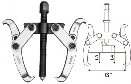 Scule si utilaje constructii - TOTAL - Extractor rulmenti cu 2 brate - 6 (INDUSTRIAL)