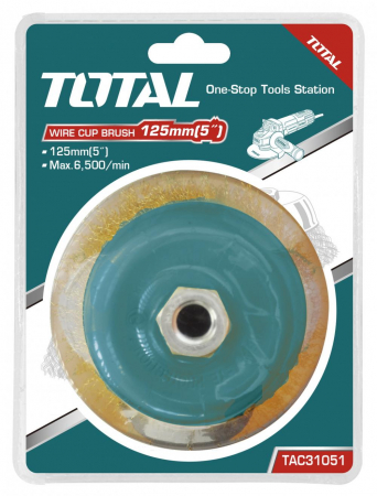 Scule si utilaje constructii - TOTAL - Perie sarma tip cupa - 125mm