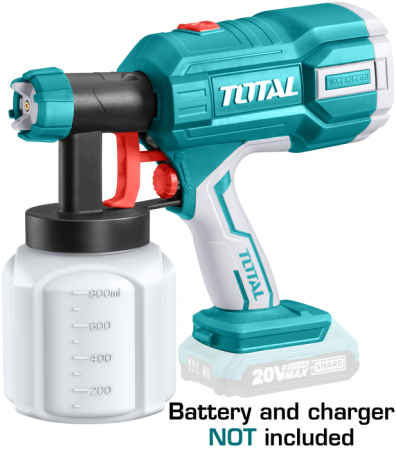 Pistoale aer cald | de lipit | de vopsit - TOTAL - Pistol de vopsit - 800ml - Li-Ion - 20V (NU include acumulator si incarcator)