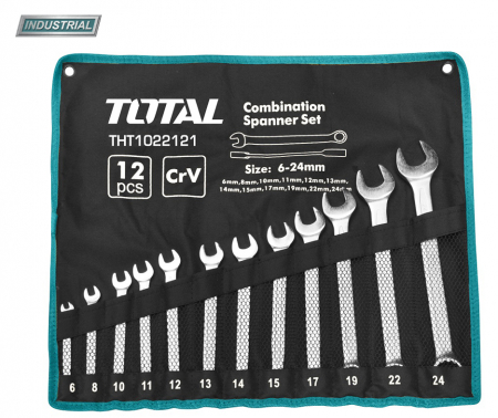 Scule auto-mecanica - TOTAL - Set  12 chei combinate - 6-24mm (INDUSTRIAL)