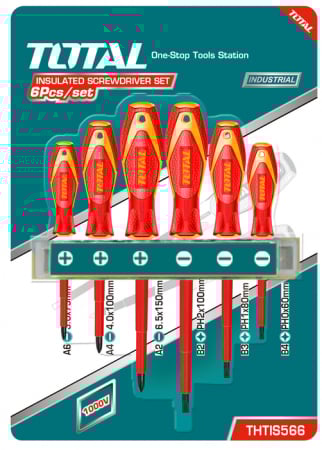 Scule Electricieni si Instalatori - TOTAL - Set 6 surubelnite izolate