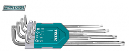 Scule si utilaje constructii - TOTAL - Set 9 chei imbus Torx - T10-T50 - Cr-V/ brat lung (INDUSTRIAL)