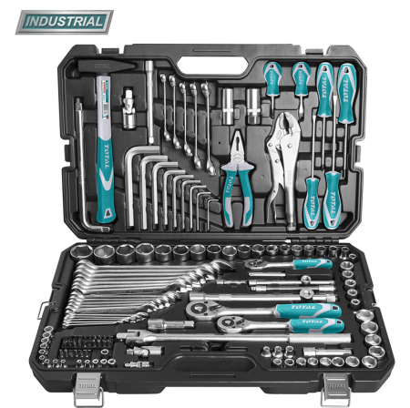 Scule auto-mecanica - TOTAL - Trusa de scule   142 piese (INDUSTRIAL)