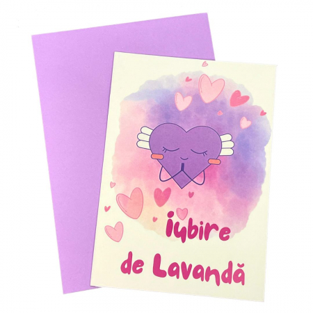 Papetărie - Felicitare "Iubire de Lavandă"