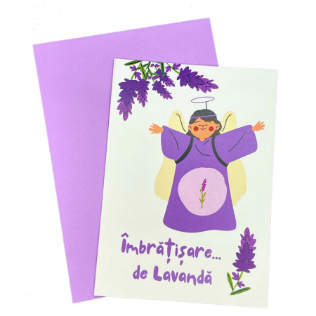 Papetărie - Felicitare "Îmbrățișare de Lavandă"