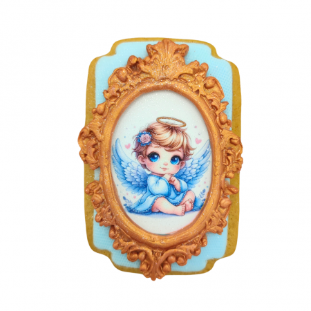 Produse lucrate manual (handmade) - Figurină de turtă dulce Îngeraș Băiețel în ramă foto