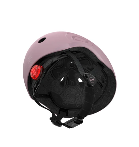 Casca de protectie pentru copii cu finisaj mat, sistem de reglare magnetic, Include lumină de siguranță LED și căptușeală moale din fleece pentru protecție suplimentară, S-M, 51-55cm,3ani+,  Wildberry [2]
