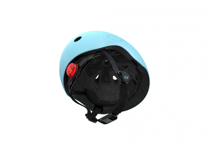 Casca de protectie pentru copii cu finisaj mat, sistem de reglare magnetic, Include lumină de siguranță LED și căptușeală moale din fleece pentru protecție suplimentară, S-M, 51-55 cm, 3 ani+, Blueber [8]