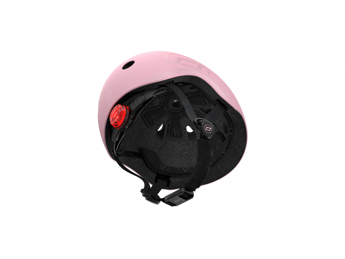 Casca de protectie pentru copii cu finisaj mat, sistem de reglare magnetic, Include lumină de siguranță LED și căptușeală moale din fleece pentru protecție suplimentară, S-M, 51-55 cm, 3 ani+,  Rose, [8]
