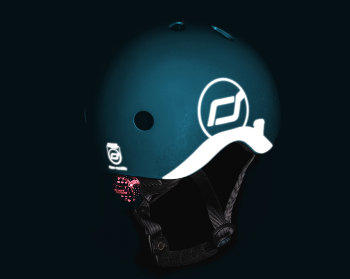 Casca de protectie pentru copii, sistem de reglare magnetic cu led, XXS-S, 45-51 cm, 1 an+, Ash Reflectorizant, Scoot & Ride [10]