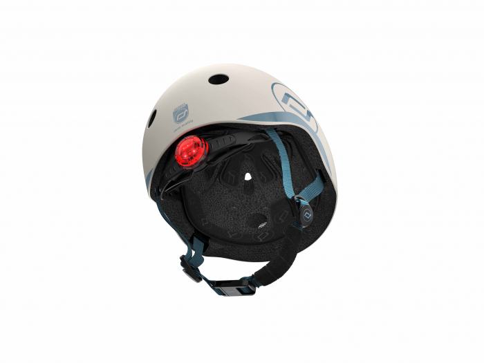 Casca de protectie pentru copii, sistem de reglare magnetic cu led, XXS-S, 45-51 cm, 1 an+, Ash, Scoot & Ride [8]