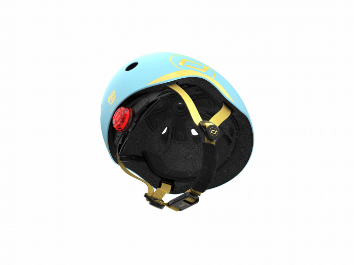 Casca de protectie pentru copii, sistem de reglare magnetic cu led, XXS-S, 45-51 cm, 1 an+, Blueberry, Scoot & Ride [7]