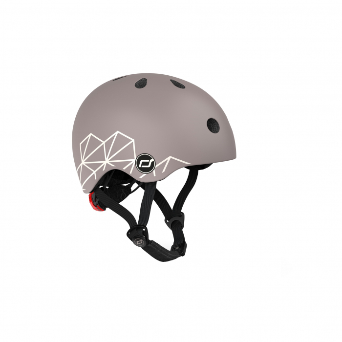 Casca de protectie pentru copii, sistem de reglare magnetic cu led, XXS-S, 45-51 cm, 1 an+, Brown Lines, Scoot & Ride [5]