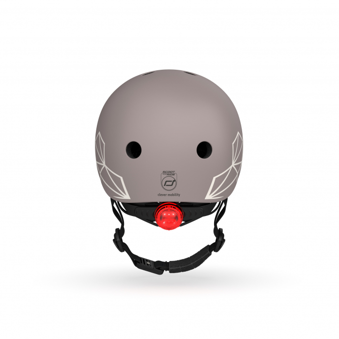 Casca de protectie pentru copii, sistem de reglare magnetic cu led, XXS-S, 45-51 cm, 1 an+, Brown Lines, Scoot & Ride [6]