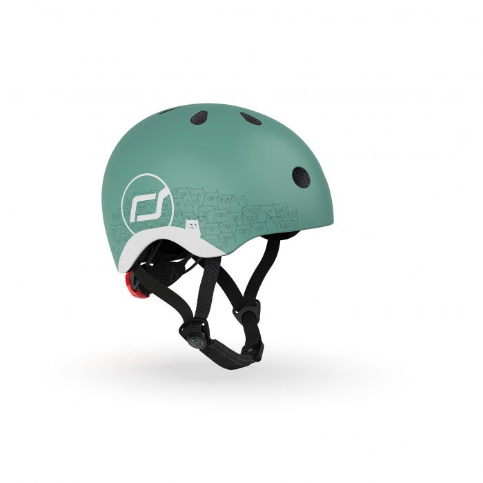 Casca de protectie pentru copii, sistem de reglare magnetic cu led, XXS-S, 45-51 cm, 1 an+, Forest Reflectorizant, Scoot & Ride [4]