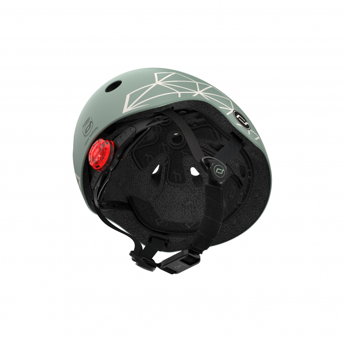 Casca de protectie pentru copii, sistem de reglare magnetic cu led, XXS-S, 45-51 cm, 1 an+, Green Lines, Scoot & Ride [8]