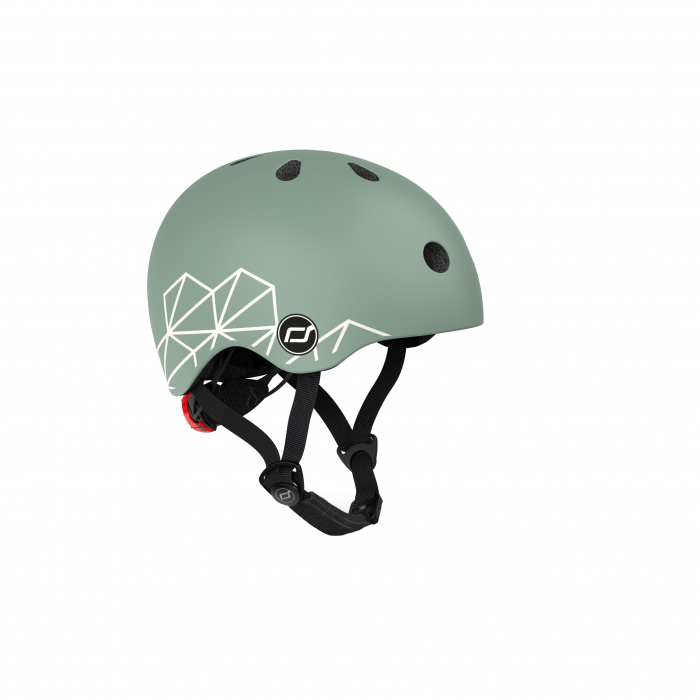 Casca de protectie pentru copii, sistem de reglare magnetic cu led, XXS-S, 45-51 cm, 1 an+, Green Lines, Scoot & Ride [4]