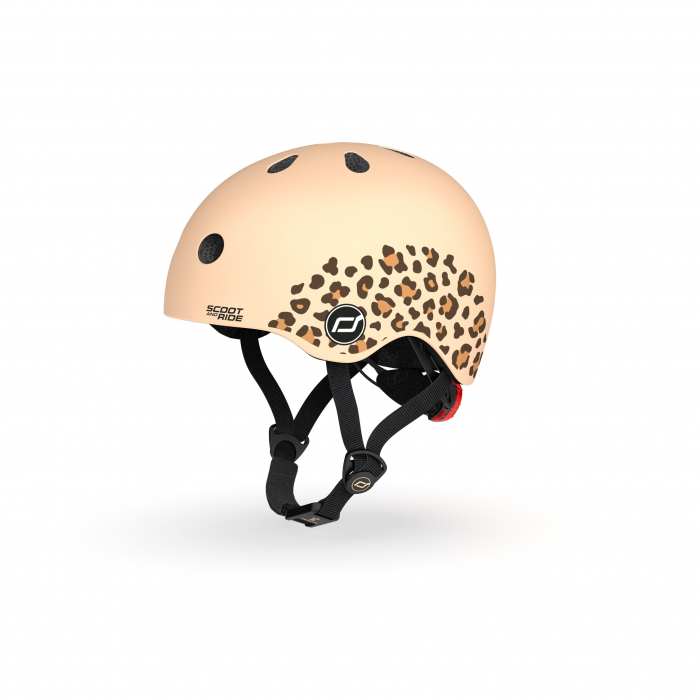 Casca de protectie pentru copii, sistem de reglare magnetic cu led, XXS-S, 45-51 cm, 1 an+, Leopard, Scoot & Ride [3]