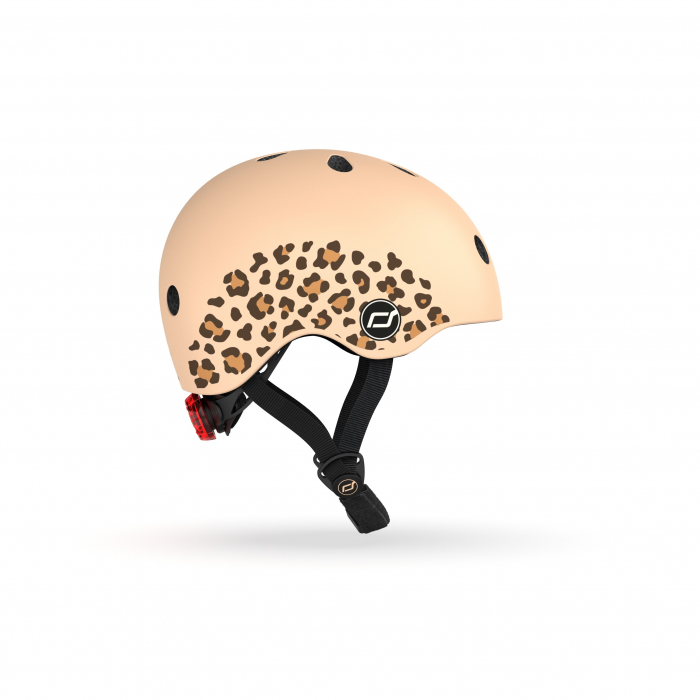 Casca de protectie pentru copii, sistem de reglare magnetic cu led, XXS-S, 45-51 cm, 1 an+, Leopard, Scoot & Ride [2]