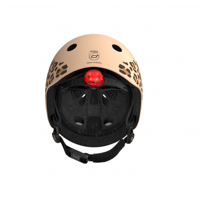 Casca de protectie pentru copii, sistem de reglare magnetic cu led, XXS-S, 45-51 cm, 1 an+, Leopard, Scoot & Ride [9]