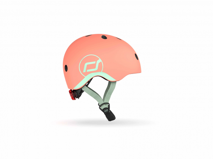 Casca de protectie pentru copii, sistem de reglare magnetic cu led, XXS-S, 45-51 cm, 1 an+, Peach, Scoot & Ride [2]