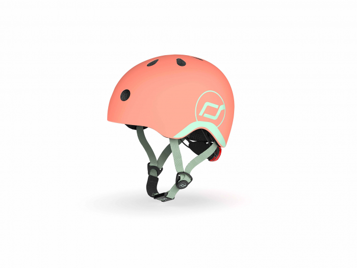Casca de protectie pentru copii, sistem de reglare magnetic cu led, XXS-S, 45-51 cm, 1 an+, Peach, Scoot & Ride [3]