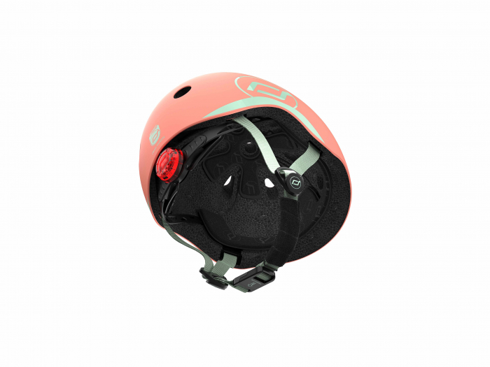 Casca de protectie pentru copii, sistem de reglare magnetic cu led, XXS-S, 45-51 cm, 1 an+, Peach, Scoot & Ride [7]