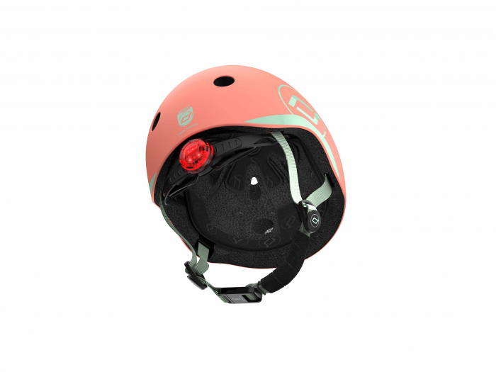 Casca de protectie pentru copii, sistem de reglare magnetic cu led, XXS-S, 45-51 cm, 1 an+, Peach, Scoot & Ride [8]