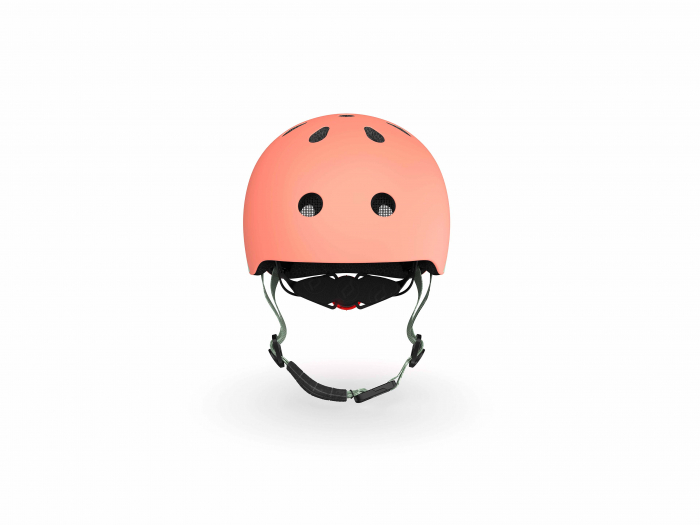 Casca de protectie pentru copii, sistem de reglare magnetic cu led, XXS-S, 45-51 cm, 1 an+, Peach, Scoot & Ride [6]