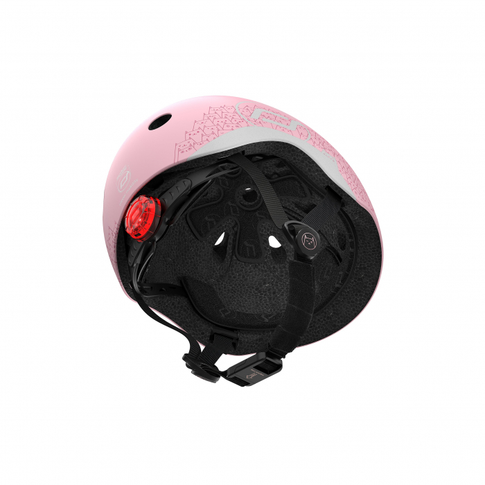 Casca de protectie pentru copii, sistem de reglare magnetic cu led, XXS-S, 45-51 cm, 1 an+, Rose Reflectorizant, Scoot & Ride [7]