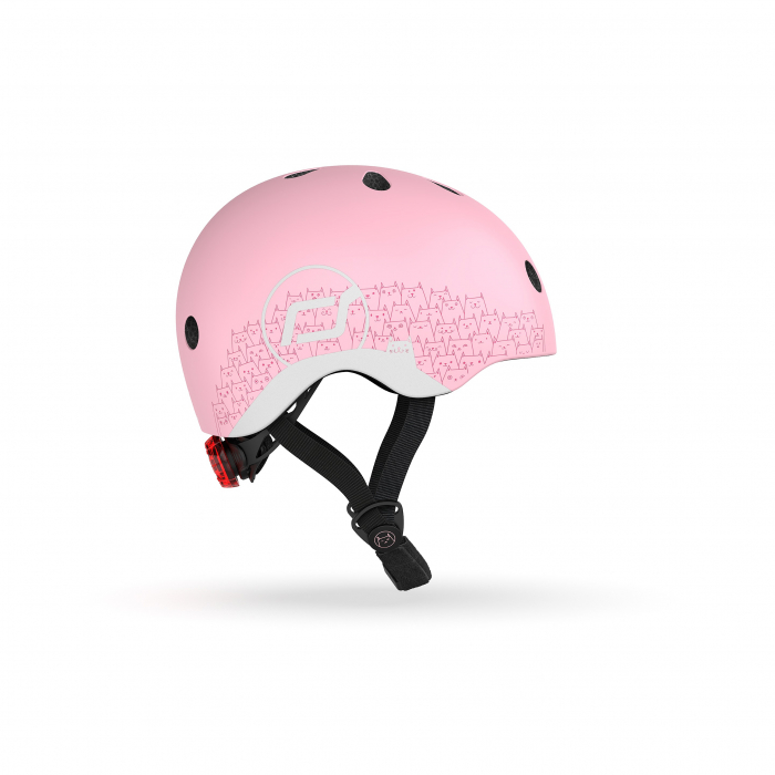 Casca de protectie pentru copii, sistem de reglare magnetic cu led, XXS-S, 45-51 cm, 1 an+, Rose Reflectorizant, Scoot & Ride [2]