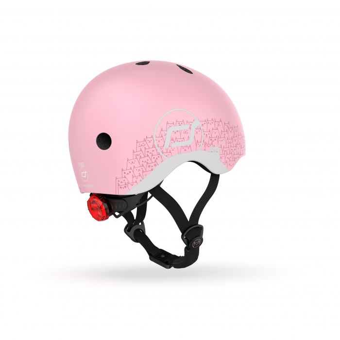 Casca de protectie pentru copii, sistem de reglare magnetic cu led, XXS-S, 45-51 cm, 1 an+, Rose Reflectorizant, Scoot & Ride [3]