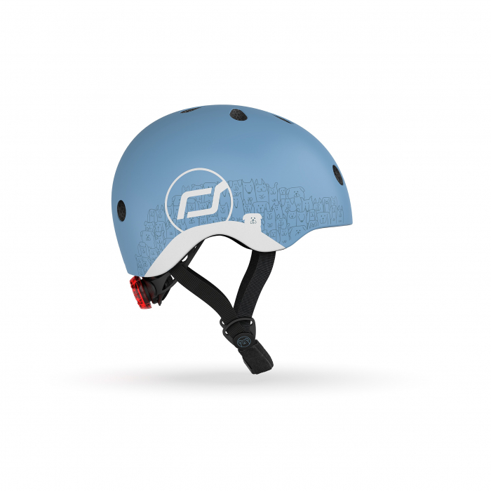 Casca de protectie pentru copii, sistem de reglare magnetic cu led, XXS-S, 45-51 cm, 1 an+, Steel Reflectorizant, Scoot & Ride [3]