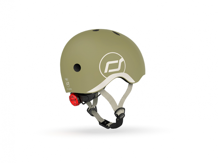 Casca de protectie pentru copii, sistem de reglare magnetic cu led, XXS-S, 45-51 cm, 1 an+, Olive, Scoot & Ride [4]