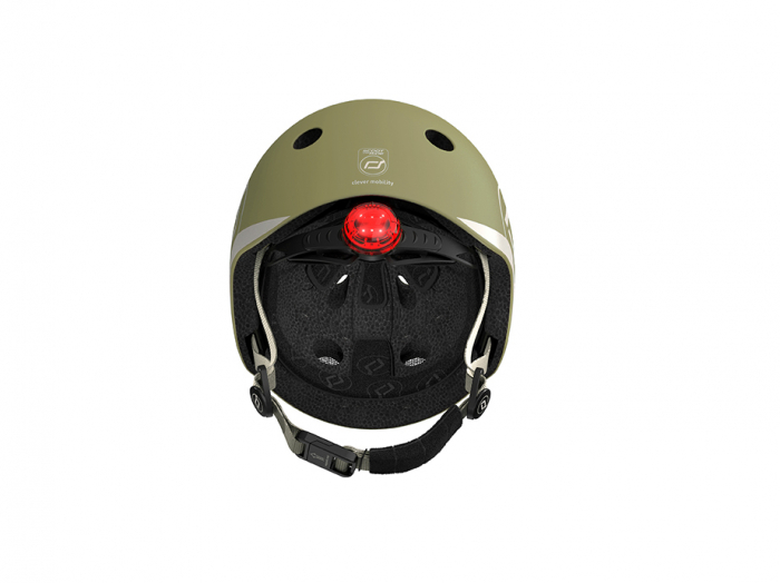 Casca de protectie pentru copii, sistem de reglare magnetic cu led, XXS-S, 45-51 cm, 1 an+, Olive, Scoot & Ride [7]