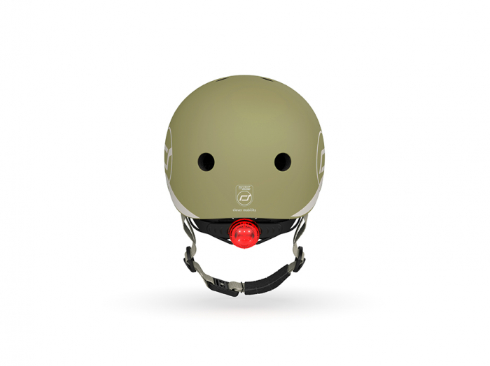 Casca de protectie pentru copii, sistem de reglare magnetic cu led, XXS-S, 45-51 cm, 1 an+, Olive, Scoot & Ride [6]