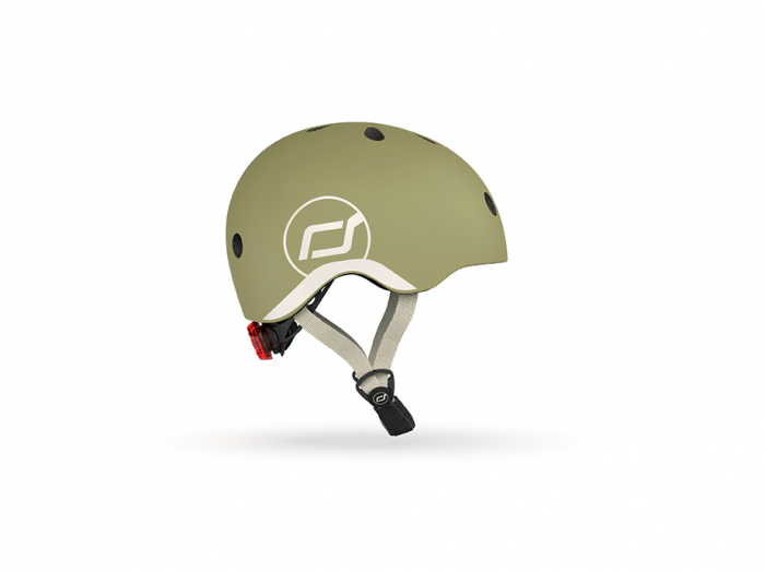 Casca de protectie pentru copii, sistem de reglare magnetic cu led, XXS-S, 45-51 cm, 1 an+, Olive, Scoot & Ride [2]