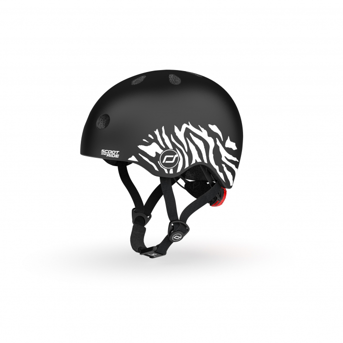 Casca de protectie pentru copii, sistem de reglare magnetic cu led, XXS-S, 45-51 cm, 1 an+, Zebra, Scoot & Ride [4]