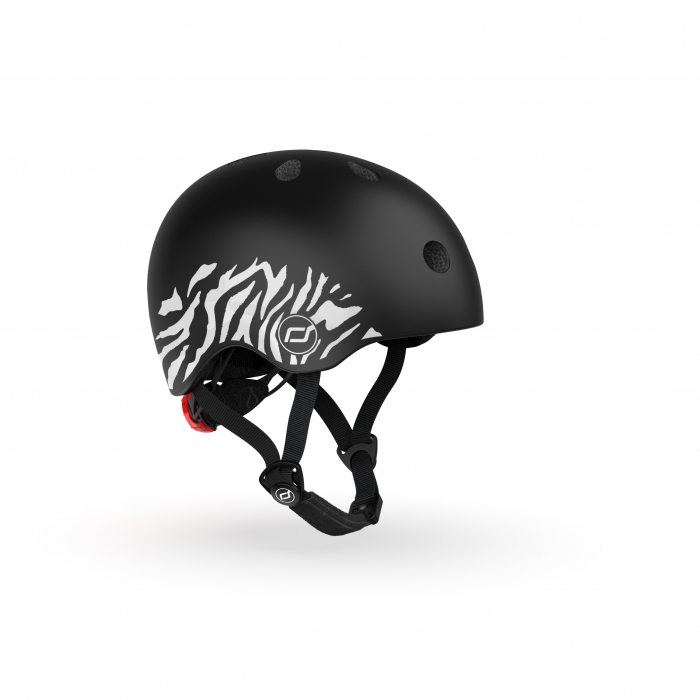 Casca de protectie pentru copii, sistem de reglare magnetic cu led, XXS-S, 45-51 cm, 1 an+, Zebra, Scoot & Ride [3]