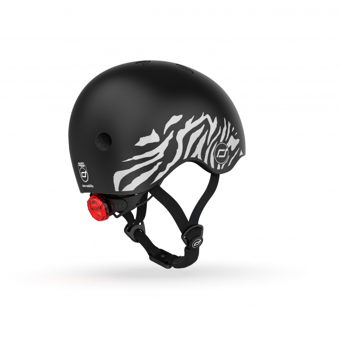 Casca de protectie pentru copii, sistem de reglare magnetic cu led, XXS-S, 45-51 cm, 1 an+, Zebra, Scoot & Ride [2]