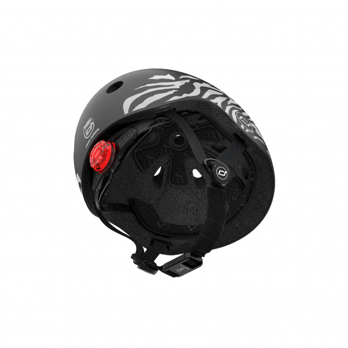 Casca de protectie pentru copii, sistem de reglare magnetic cu led, XXS-S, 45-51 cm, 1 an+, Zebra, Scoot & Ride [7]