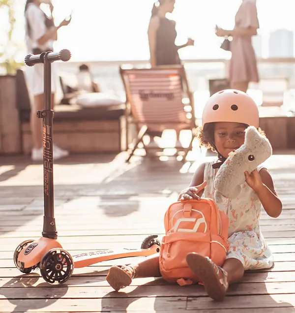 Rucsac multifunctional pentru copii, rucsac de mana, spate sau atasabil la trotineta - Peach, 1-5 ani, 9L [3]