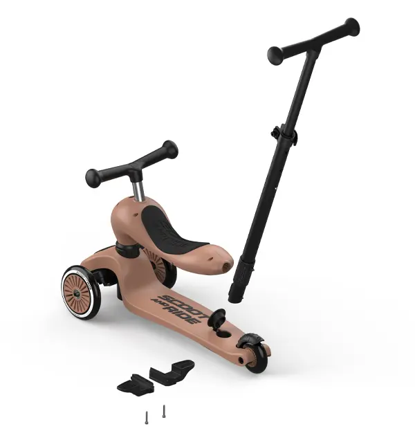 Trotineta copii cu sezut si maner, transformabila 3in1, Highwaykick 1 Push and Go Mocha, 1-5 ani, pana la 50 kg, Scoot & Ride [5]