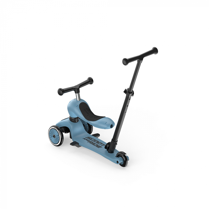 Trotineta copii cu sezut si maner, transformabila 3in1, Highwaykick 1 Push and Go Steel, 1-5 ani, pana la 50 kg, Scoot & Ride [4]