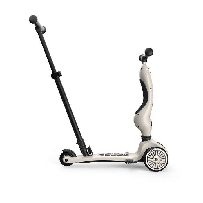 Trotineta copii cu sezut si maner, transformabila 3in1, Highwaykick 1 Push and Go Ash, 1-5 ani, pana la 50 kg, Scoot & Ride [12]