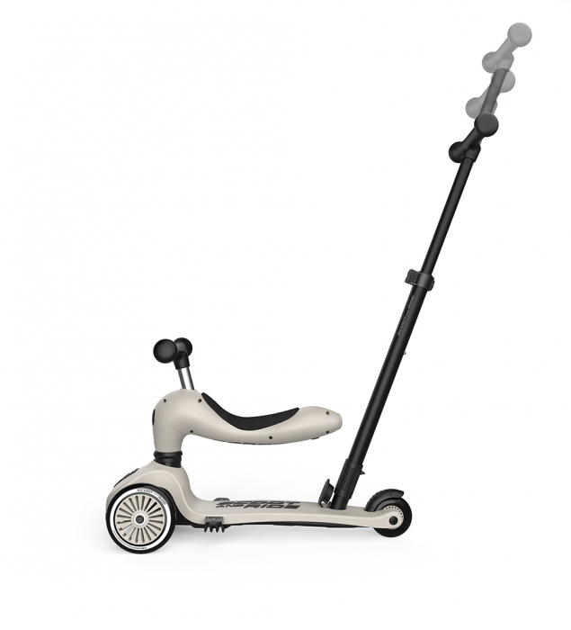 Trotineta copii cu sezut si maner, transformabila 3in1, Highwaykick 1 Push and Go Ash, 1-5 ani, pana la 50 kg, Scoot & Ride [3]